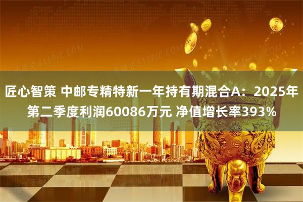 匠心智策 中邮专精特新一年持有期混合A：2025年第二季度利润60086万元 净值增长率393%